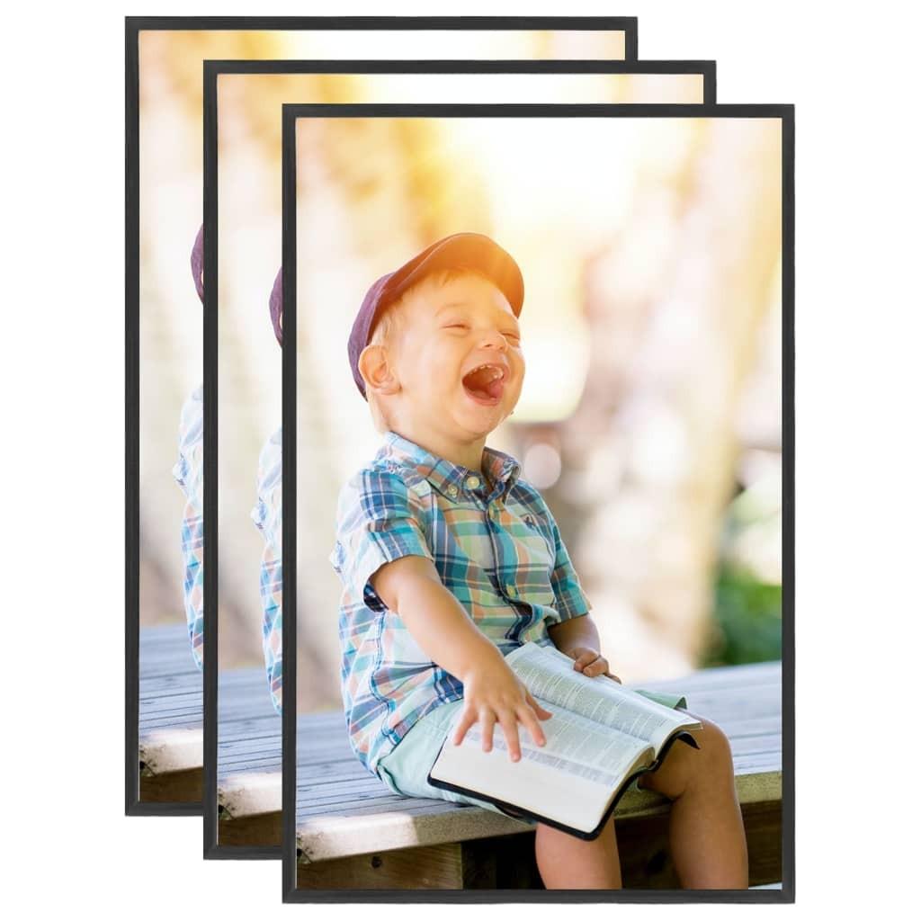 Billedrammer 3 stk. til bord 10x15 cm MDF sort