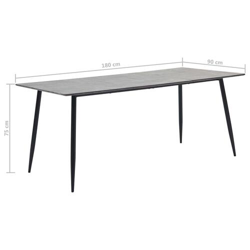 Spisebord 180 x 90 x 75 cm MDF grå