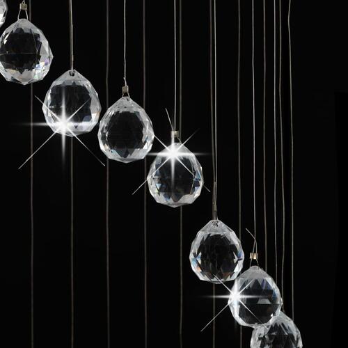 Loftlampe med krystalperler spiralform G9 sølvfarvet
