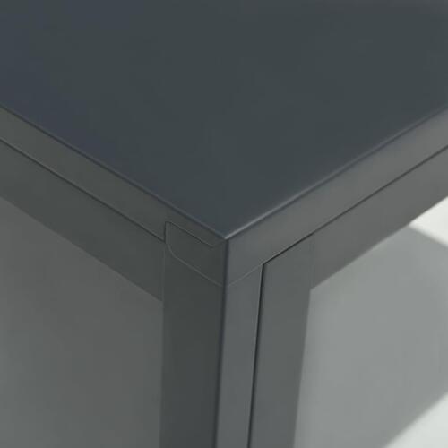 Skænk 38x35x70 cm stål og glas antracitgrå