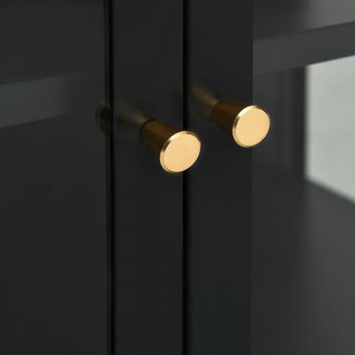 Skænk 105x35x70 cm stål og glas sort