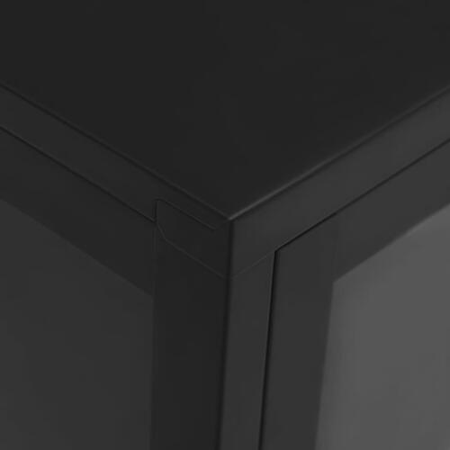 Skænk 105x35x70 cm stål og glas sort