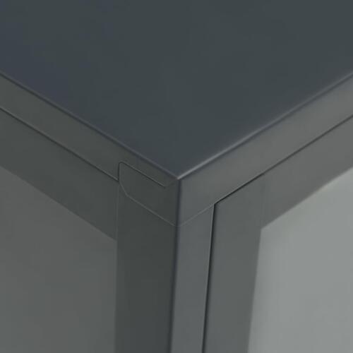 Skænk 75x35x105 cm stål og glas antracitgrå