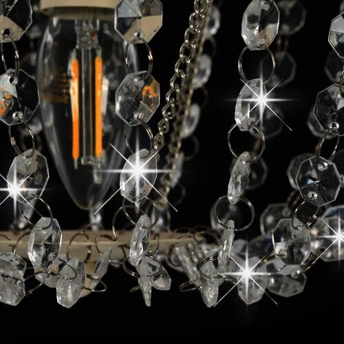 Loftlampe med krystalperler rund E14 hvid