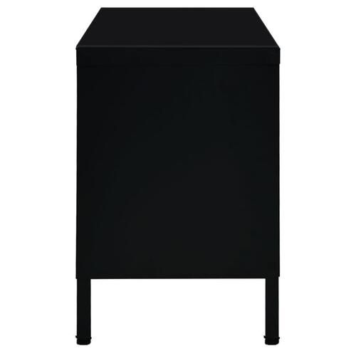 Tv-skab 90x30x44 cm stål og glas sort