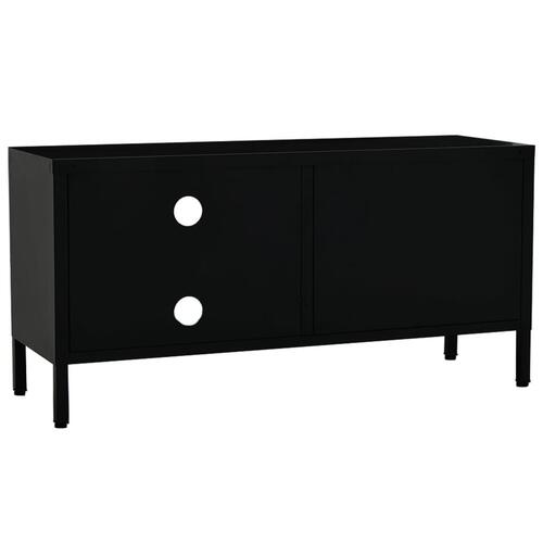 Tv-skab 90x30x44 cm stål og glas sort