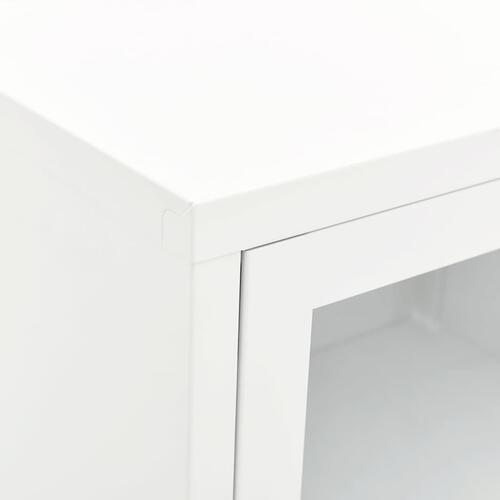 Tv-skab 90x30x44 cm stål og glas hvid