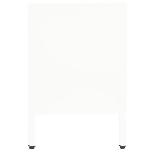 Tv-skab 90x30x44 cm stål og glas hvid