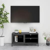 Tv-skab 90x30x44 cm stål og glas antracitgrå