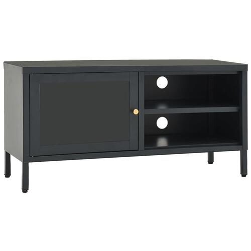 Tv-skab 90x30x44 cm stål og glas antracitgrå