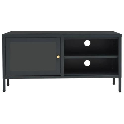 Tv-skab 90x30x44 cm stål og glas antracitgrå