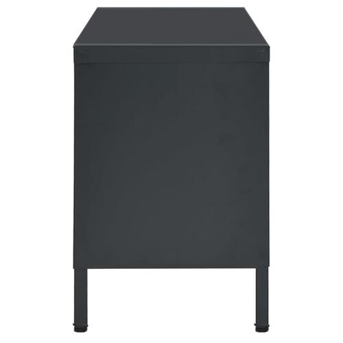 Tv-skab 90x30x44 cm stål og glas antracitgrå