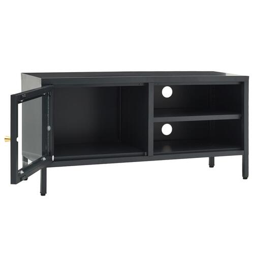 Tv-skab 90x30x44 cm stål og glas antracitgrå