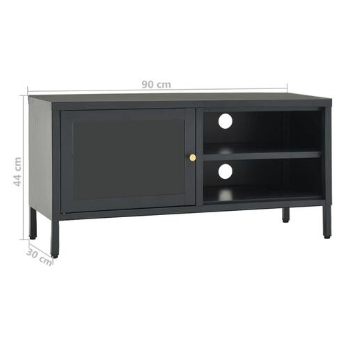 Tv-skab 90x30x44 cm stål og glas antracitgrå