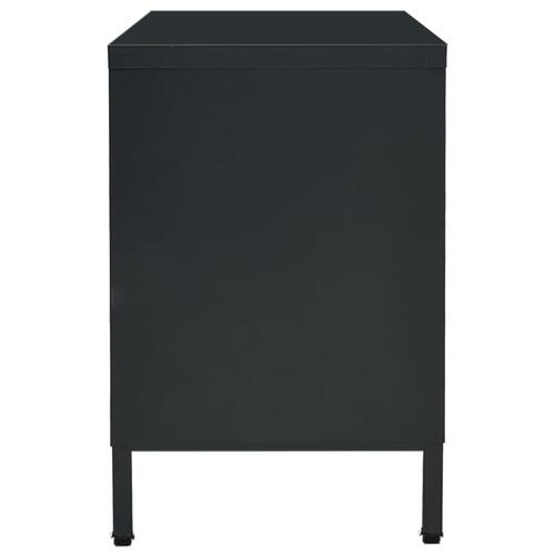 Tv-skab 105x35x52 cm stål og glas sort