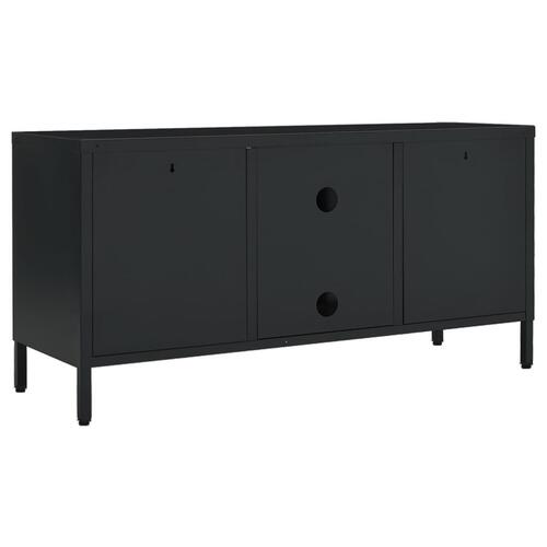 Tv-skab 105x35x52 cm stål og glas sort