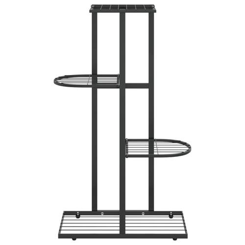 Blomsterstativ i 4 niveauer 43x22x76 cm metal sort