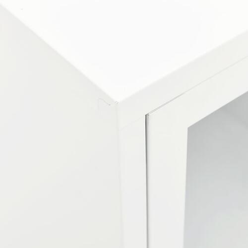 Tv-skab 105x35x52 cm stål og glas hvid