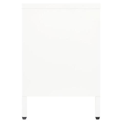 Tv-skab 105x35x52 cm stål og glas hvid