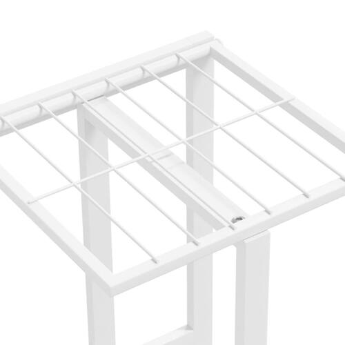 Blomsterstativ i 4 niveauer 43x22x76 cm metal hvid