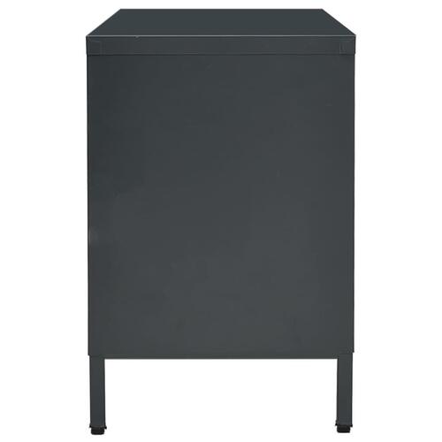 Tv-skab 105x35x52 cm stål og glas antracitgrå