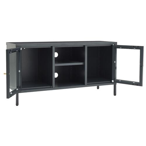 Tv-skab 105x35x52 cm stål og glas antracitgrå