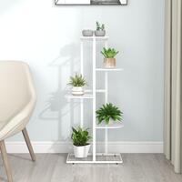 Blomsterstativ i 5 niveauer 43x22x98 cm metal hvid