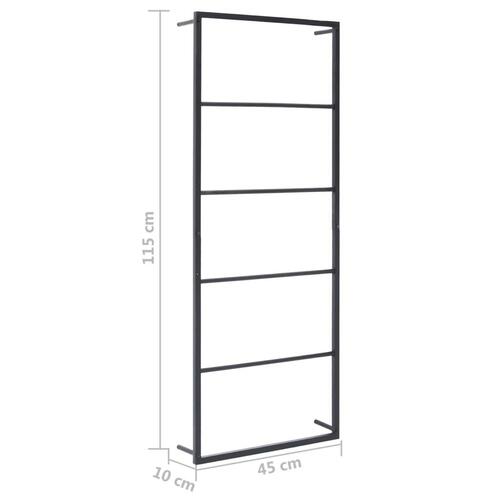 Håndklædeholder 45x10x115 cm stål sort