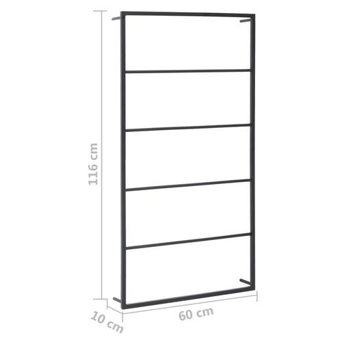 Håndklædeholder 60x10x116 cm stål sort