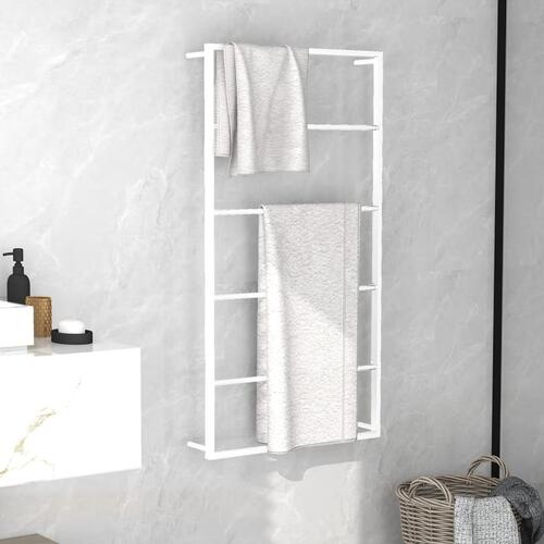 Håndklædeholder 60x10x116 cm stål hvid