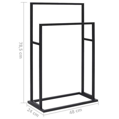 Fritstående håndklædeholder 48x24x78,5 cm jern sort
