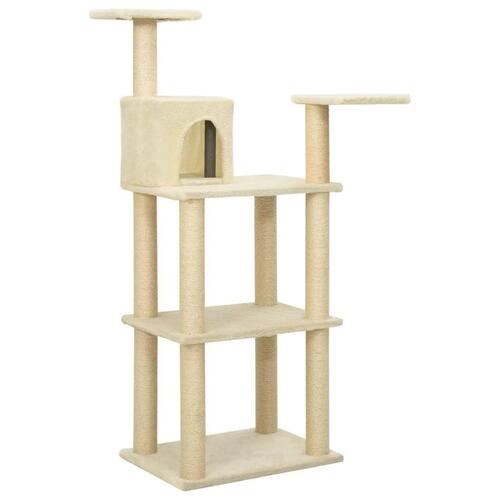 Kradsetræ med sisalkradsestolper 118,5 cm cremefarvet