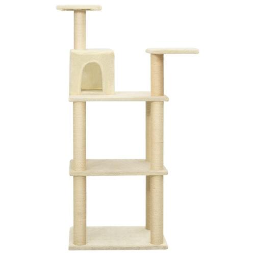 Kradsetræ med sisalkradsestolper 118,5 cm cremefarvet