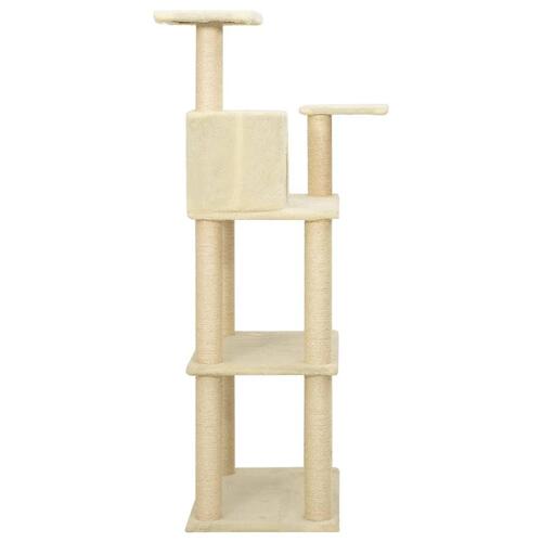 Kradsetræ med sisalkradsestolper 118,5 cm cremefarvet
