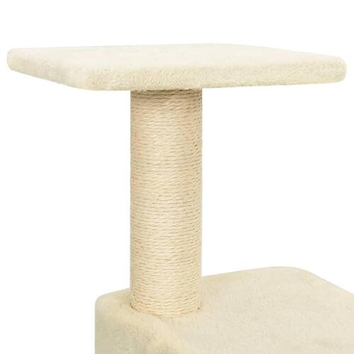 Kradsetræ med sisalkradsestolper 118,5 cm cremefarvet