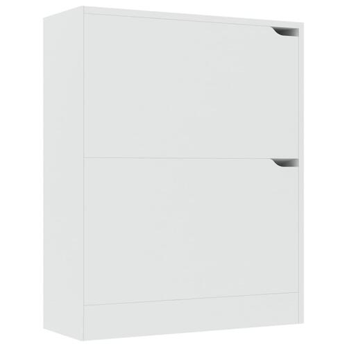 Skoskab med 2 låger 59x24x74 cm spånplade hvid