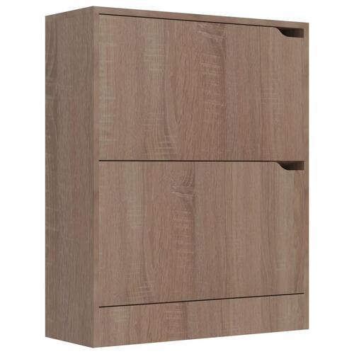 Skoskab med 2 låger 59x24x74 cm sonoma-eg
