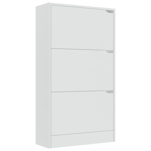 Skoskab med 3 låger 59x24x105 cm spånplade hvid