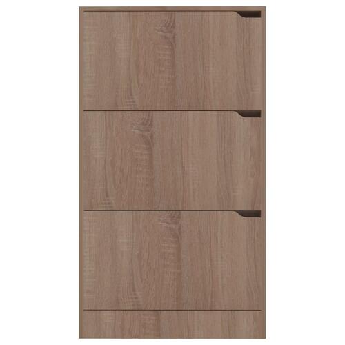 Skoskab med 3 låger 59x24x105 cm spånplade sonoma-eg