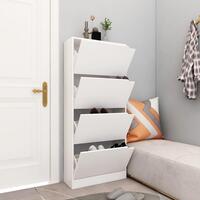 Skoskab med 4 låger 59x24x136 cm spånplade hvid