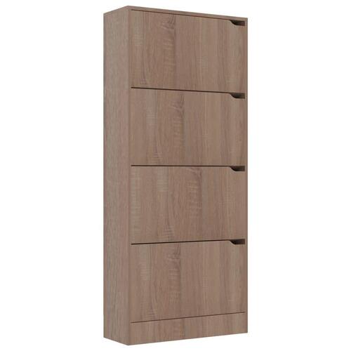 Skoskab med 4 låger 59x24x136 cm spånplade sonoma-eg
