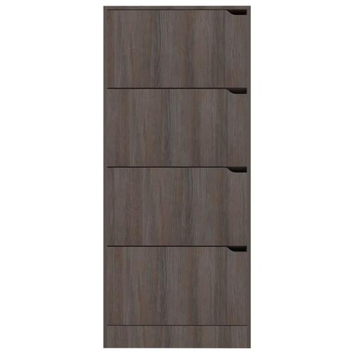 Skoskab med 4 låger 59x24x136 cm spånplade grå sonoma-eg