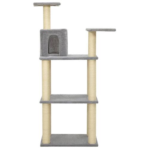 Kradsetræ med sisalstolper 118,5 cm lysegrå