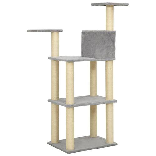 Kradsetræ med sisalstolper 118,5 cm lysegrå