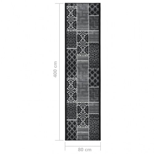 Tæppeløber 80x400 cm sort