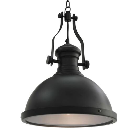 Loftlampe rund E27 sort