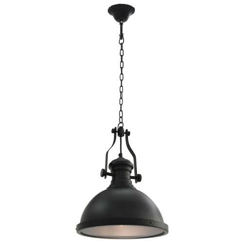 Loftlampe rund E27 sort