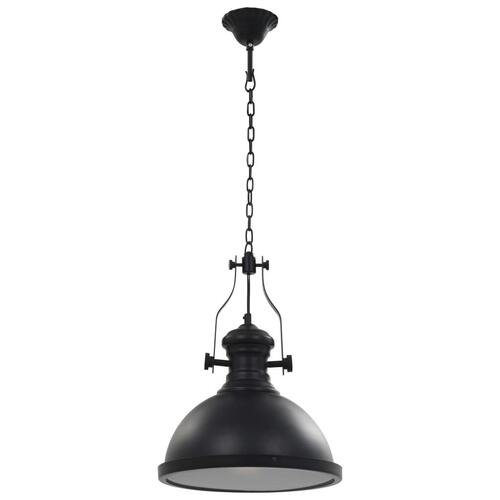 Loftlampe rund E27 sort