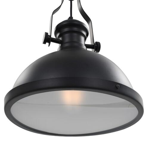 Loftlampe rund E27 sort