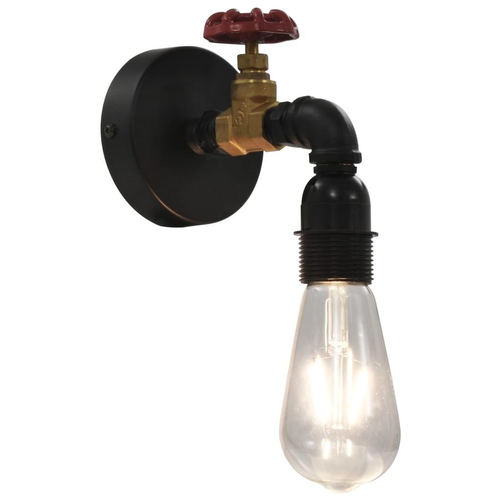 Væglampe vandhane-design sort E27